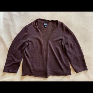 Eileen Fisher linen 3/4 sleeve open cardigan